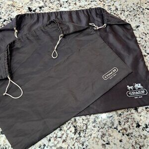 Coach set‎ 2 Dust Bags Brown Drawstring for Handbags Purses Shoes satin large